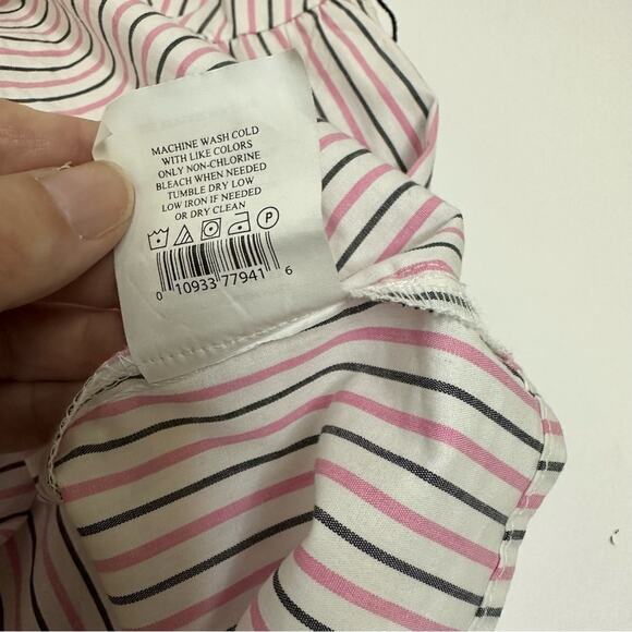 Motherhood Maternity Striped Mock Wrap Top with Belt, Size 1X - Picture 5 of 11